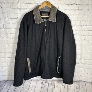 Madison Creek Outfitters Jacket XL Wool Blend Coat  Leather Accents Full Zip